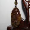 1.9"China Certified Hetian Nephrite Jade Wealth Toad and Ruyi Necklace Pendant view 3