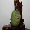 1.8"China Nature Certified Hetian Nephrite Jade Wealth Fish and Basket Hand Carved Pendant view 2