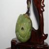 1.8"China Nature Certified Hetian Nephrite Jade Wealth Fish and Basket Hand Carved Pendant view 3