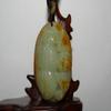 2.4"China Nature Certified Hetian Nephrite Jade Fortune Bat and Peanut Pendant view 1