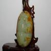 2.4"China Nature Certified Hetian Nephrite Jade Fortune Bat and Peanut Pendant view 3