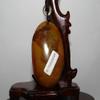 2.4"China Nature Certified Hetian Nephrite Jade Fortune Bat and Peanut Pendant view 4