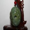 2"China Nature Certified Hetian Nephrite Jade Fortune Gold Fish and Basket Pendant view 3