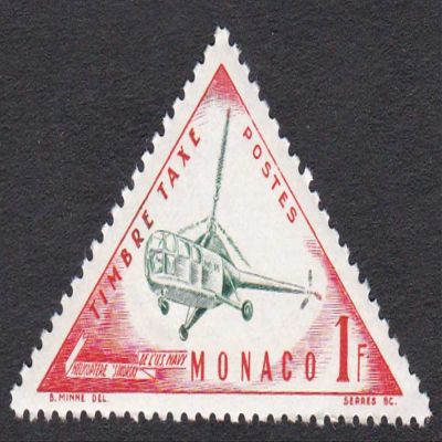 Helicopters of Igor Sikorsky Monaco 1F Triangle Postage Stamp