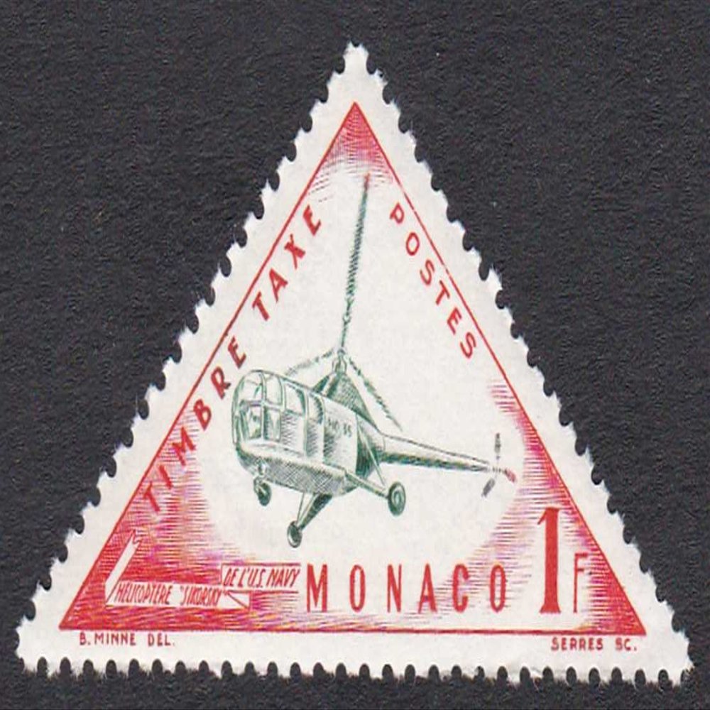 Helicopters of Igor Sikorsky Monaco 1F Triangle Postage Stamp