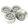 RCLIONS Aluminum 2.2" Beadlock Wheels Rims for 1/10 Scale RC Crawler Model Car Wraith,SCX10,TRX4 -Pack of 4 (Silver) view 1