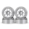 RCLIONS Aluminum 2.2inch Beadlock Wheels Rims for SCX10 TRX4 Wraith 1/10 Crawler RC Model Car-(Matte-Silver) view 1