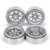 RCLIONS Aluminum 2.2inch Beadlock Wheels Rims for SCX10 TRX4 Wraith 1/10 Crawler RC Model Car-(Matte-Silver) view 3