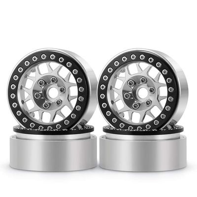 RCLIONS 4pcs Aluminum Alloy 2.2inch RC Beadlock Wheels Rims for Axial Wraith SCX10 TRX4 1/10th RC Crawler Car