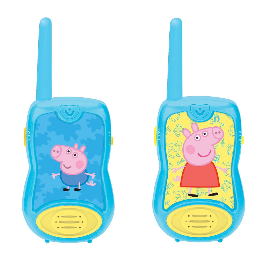 LEXiBOOK Peppa Pig Walkie-talkies, Communication Game for Children, Belt Clip for Transport, Battery, Blue, TW12PP