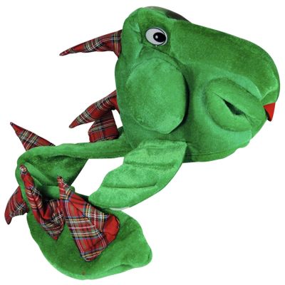 I LUV LTD Nessie Scottish Hat Loch Ness Monster, Head and Tail, Red Tartan Spikes, Party & Fun Novelty Hats