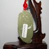 2"China Certified Nature Hetian Nephrite Jade Blessing Bat and Pepper Necklace Pendants view 4