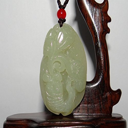 2"China Certified Nature Hetian Nephrite Jade Fortune Fish and Ruyi Necklace Pendants