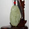 2"China Certified Nature Hetian Nephrite Jade Fortune Fish and Ruyi Necklace Pendants view 2