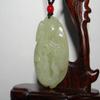 2"China Certified Nature Hetian Nephrite Jade Fortune Fish and Ruyi Necklace Pendants view 3