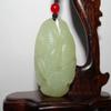 2"China Certified Nature Hetian Nephrite Jade Wealth Fish and Corn Necklace Pendants view 1