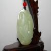 2"China Certified Nature Hetian Nephrite Jade Wealth Fish and Corn Necklace Pendants view 2