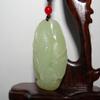 2"China Certified Nature Hetian Nephrite Jade Wealth Fish and Corn Necklace Pendants view 3