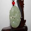 1.9"China Certified Nature Hetian Nephrite Jade Double Wealth Fish Necklace Pendants view 2