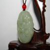1.9"China Certified Nature Hetian Nephrite Jade Double Wealth Fish Necklace Pendants view 3