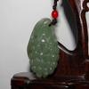 1.8"China Certified Nature Hetian Nephrite Jade Lucky Grape Hand Carved Necklace Pendants view 3