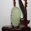 1.9"China Certified Nature Hetian Nephrite Jade Blessing Grape Hand Carved Necklace Pendants view 1