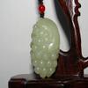1.9"China Certified Nature Hetian Nephrite Jade Blessing Grape Hand Carved Necklace Pendants view 3