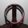 2.4" China Certified Nature Plum blossom Jade Light Red and Green Flower Bangle Bracelets8476 view 4