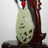 2"China Certified Nature Hetian Nephrite Jade Auspicious Dragon Necklace Pendants view 4