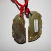 1.9"China Certified Nature Hetian Nephrite Jade Auspicious Ox Pair Necklace Pendants view 2