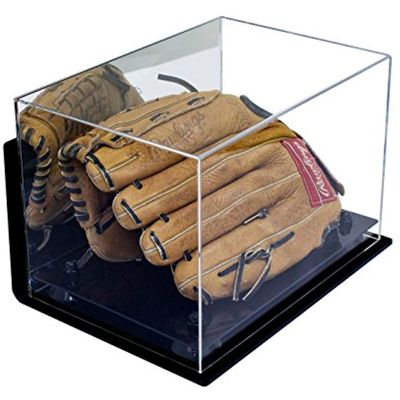 Better Display Cases Versatile Acrylic Display Case - Medium Rectangle Box with Black Risers Mirror and Wall Mount 12" x 8.25" x 8" (A004-BR)