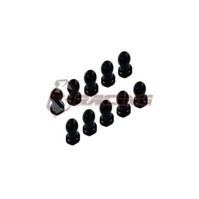 3 Racing 3RAC-BS48H5/BK 4.8mm Hex Ball Stud Length 5mm-10pcs (Black) (Three Racing)