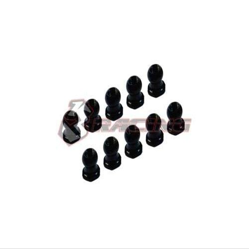 3 Racing 3RAC-BS48H5/BK 4.8mm Hex Ball Stud Length 5mm-10pcs (Black) (Three Racing)