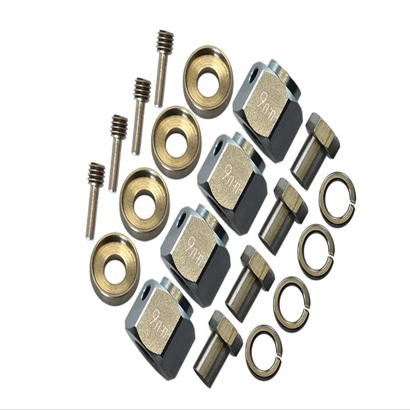 GPM For Traxxas TRX-4 Trail Defender Crawler/TRX-6 Merc-Benz G63 Upgrade Parts Aluminum Wheel Hex Adapters 9mm - 4Pcs Set Gray Silver