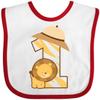 inktastic Safari 1st Birthday Jungle Animal 1 Year Old Baby Bib White and Red 1b52d view 1