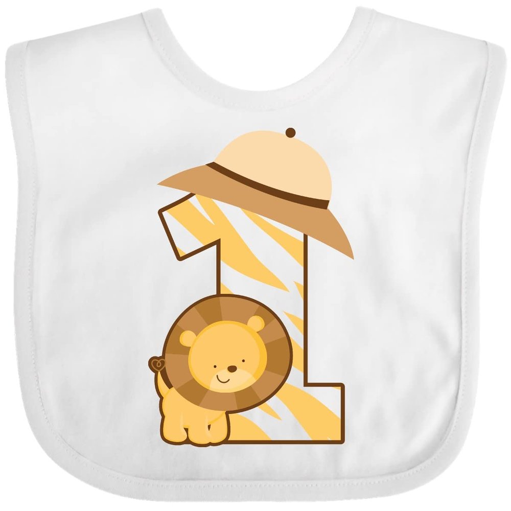 inktastic Safari 1st Birthday Jungle Animal 1 Year Old Baby Bib White 1b52d