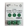 Green Astrology Dice Planets and Signs and Numbers Pack of 3 Koplow Games view 1