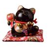 4" Maneki Neko Japanese Porcelain Lucky Cat Money Box Piggy Bank Lucky Blessing Black Cat view 1