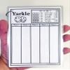 Yardzee and Yarkle 5" x 7" Yard Dice Dry Erase Score Cards - pack of 5, includes 4 Yardzee and 1 Yarkle Scorecards with Rules on back view 3