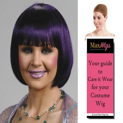 Cheerleader Short Pageboy color WHITE - Enigma Wigs Anime Cosplay China Doll Gina Straight Bangs Women Bundle with Cap, MaxWigs Costume Wig Care Guide