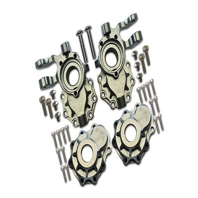 Aluminum Front Knuckle Arms with Outer Portal Case for 1/10 RC Crawler For Traxxas TRX4 / TRX-6 G63-1Pr Set Gray Silver