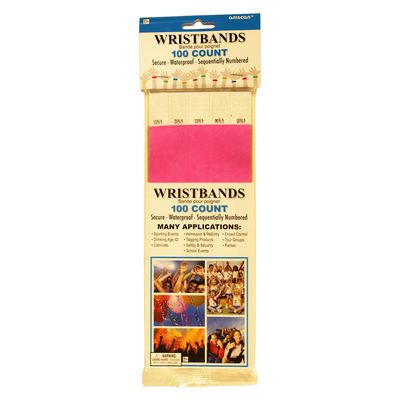 Amscan Pink Plastic Wristbands Party Supplies, One Size