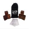 Yard Dice Giant Wooden Yard Game, 6 Solid 3.5" Wood Dice, Storage Bag, 5PK 5"x7" Yardzee and Yarkle Dry Erase Score cards - Jumbo Yard Games Great for Weddings, family reunions, Backyard BBQs and more view 1