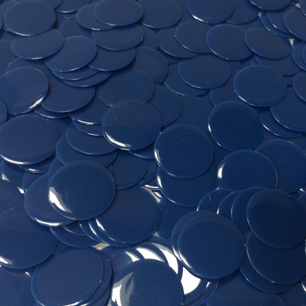 MR CHIPS Plastic Bingo Chips for Games 150 Count Bag - Solid and Transparent Colors Counting Blue 3/4 Inch