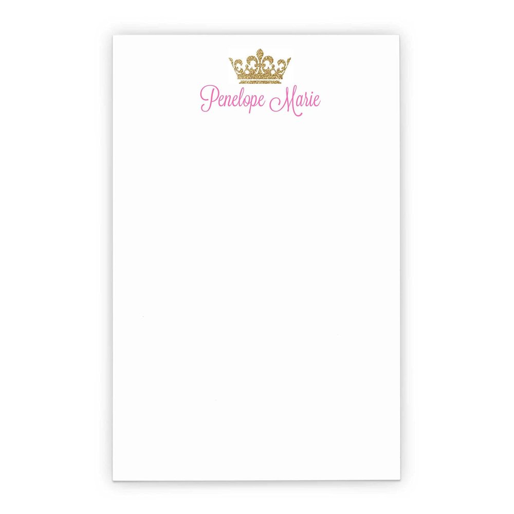 Princess Personalized Notepad Set, Princess notepads, Personalized Notepad for Girls, Letter Writing Paper, Size 5.5in x 8.5in, 50 Sheets
