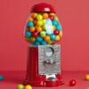 Balvi Gumball Machine American Dream Red Coin Bank and Dispenser for Candy, Gum, Chocolates, Nuts Wor view 3
