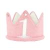 Lujuny Knit 1st Birthday Hat - Soft Baby Crown Headband Cap for Party Costume Photoshoot (PINK) view 1