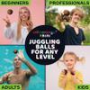 speevers Juggling Balls for Beginners and Professionals Set of 3, 14 Colors Available, 2 Layers of Net and Carry Case, Xballs Juggling Balls (Black - Orange, 3.9 oz) view 2
