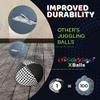 speevers Juggling Balls for Beginners and Professionals Set of 3, Juggling Bean Bags 14 Colors Available, 2 Layers of Net and Carry Case, Original Xballs Juggling Balls (Black - White, 4.2 oz) view 3