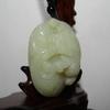 1.9"China Certified Nature Hetian Nephrite Jade Wealth Toad and Lotus Necklace Pendants view 2